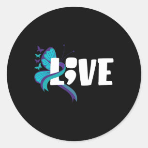 Support Suicide Prevention Awareness Suicide Preve Classic Round Sticker