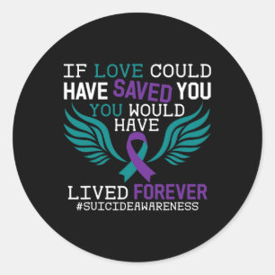 Support Suicide Prevention Awareness Week Ribbon Classic Round Sticker
