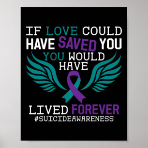 Support Suicide Prevention Awareness Week Ribbon  Poster