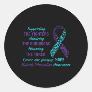 Support Suicide Quotes Awareness Mental Health Classic Round Sticker