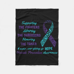 Support Suicide Quotes Awareness Mental Health  Fleece Blanket