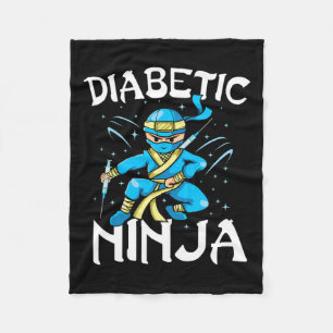 Support T1d Diabetic Ninja Type 1 Diabetes Awarene Fleece Blanket