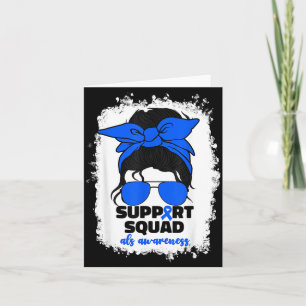 Support Team Als Awareness Month Blue Women Mum Card
