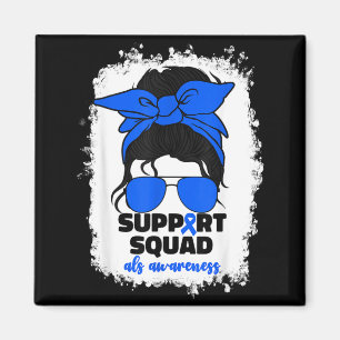 Support Team Als Awareness Month Blue Women Mum Magnet