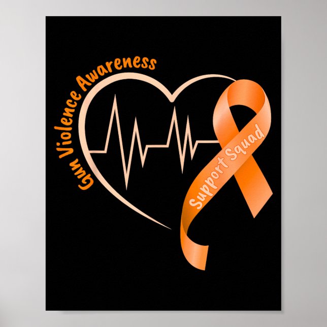 Support Team Awareness Orange Ribbon Poster (Front)