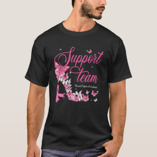 Support Team Breast Cancer Awareness High Heel Pin T-Shirt