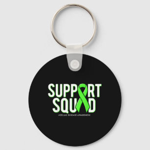 Support Team Celiac Disease Awareness Green Ribbon Key Ring