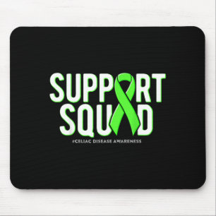 Support Team Celiac Disease Awareness Green Ribbon Mouse Pad