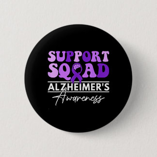 Support Team Heimers Awareness Month Purple Ribbon 6 Cm Round Badge