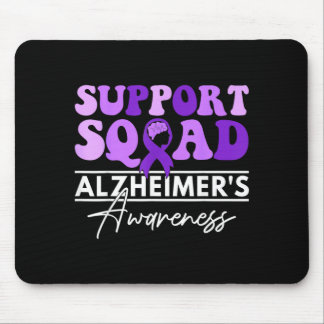 Support Team Heimers Awareness Month Purple Ribbon Mouse Pad