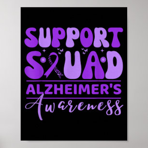 Support Team Heimers Awareness Ribbon Purple Poster