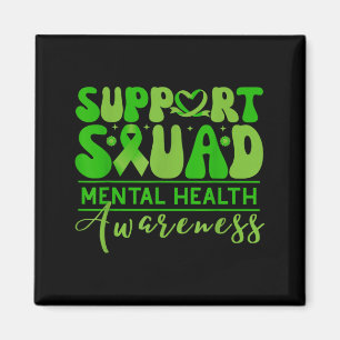 Support Team Mental Health Awareness Green Ribbon Magnet