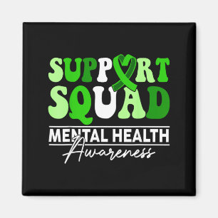 Support Team Suower Hair Mental Health Awareness Magnet