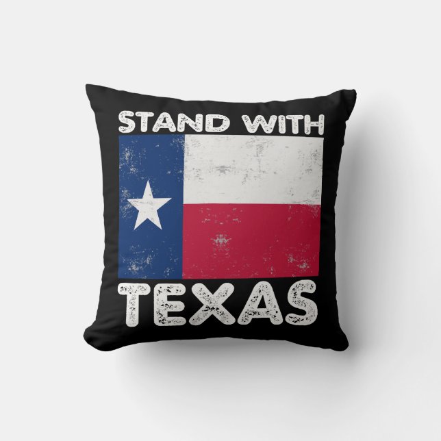 Support Texas I Stand With Texas Texan Flag Cushion (Front)