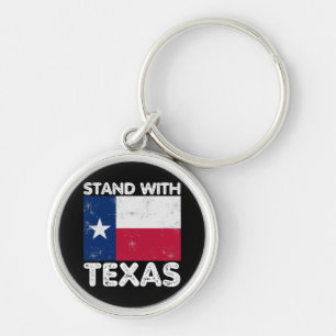 Support Texas I Stand With Texas Texan Flag Key Ring