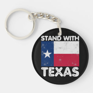 Support Texas I Stand With Texas Texan Flag Key Ring