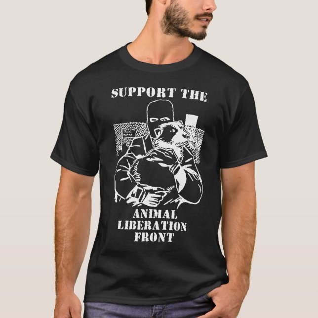SUPPORT the Animal Liberation Front ALF vegan Unis T-Shirt (Front)