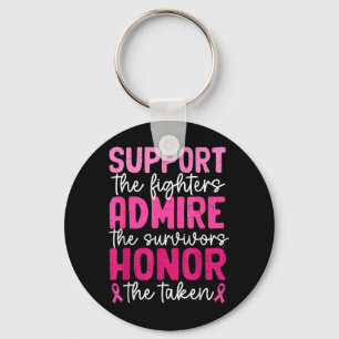 Support The Fighters Admire The Survivors Breast Key Ring