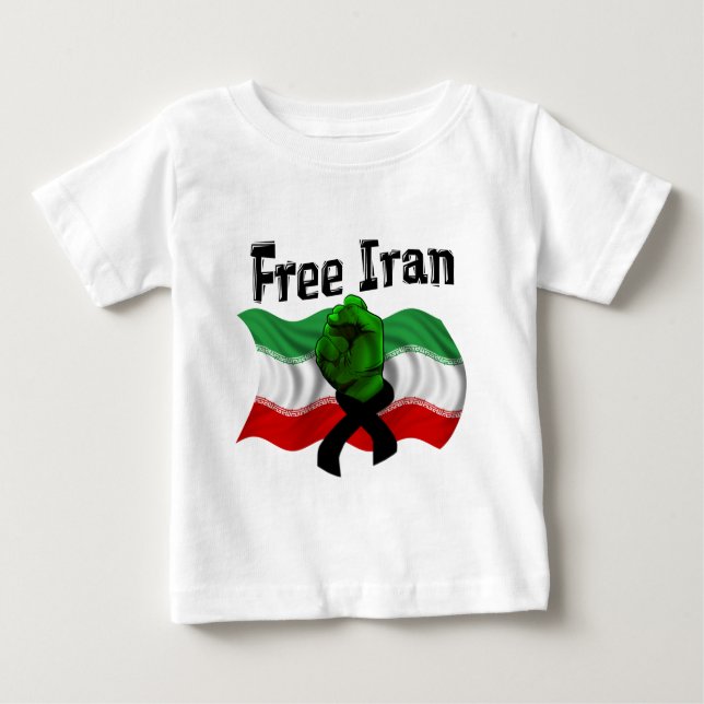 Support The Green Wave, Free Iran Baby T-Shirt (Front)