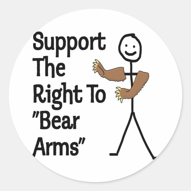 Support The Right To Bear Arms Classic Round Sticker (Front)