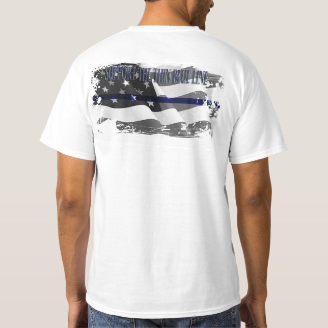 SUPPORT THE THIN BLUE LINE MEN'S T-SHIRT (Back)