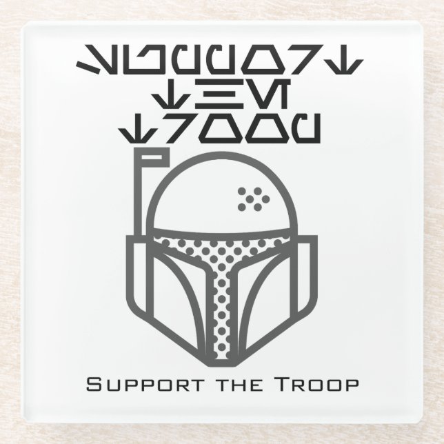 Support the troop.w glass coaster (Front)