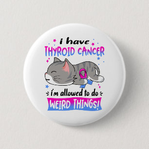 Support Thyroid Cancer Awareness Ribbon Gifts 6 Cm Round Badge