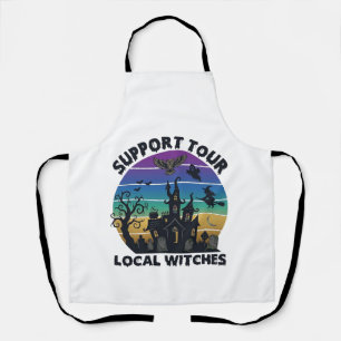 Support Tour Local Witches Halloween Haunted House Apron