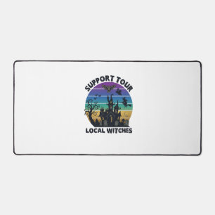 Support Tour Local Witches Halloween Haunted House Desk Mat