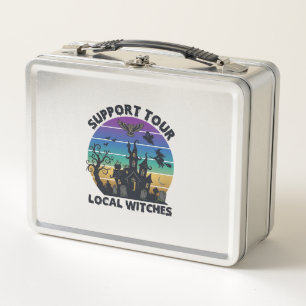 Support Tour Local Witches Halloween Haunted House Metal Lunch Box