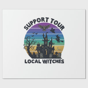 Support Tour Local Witches Halloween Haunted House Wrapping Paper