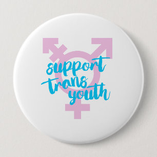 Support Trans Youth - Trans Symbol - - 10 Cm Round Badge