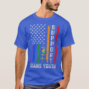 Support Trans Youth US Flag LGBT Pride Tees Men Wo