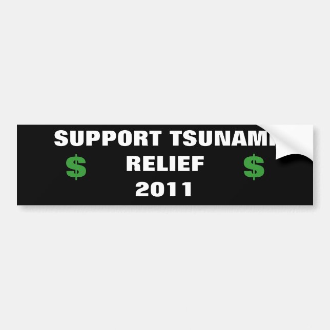SUPPORT TSUNAMI RELIEF BUMPER STICKER (Front)