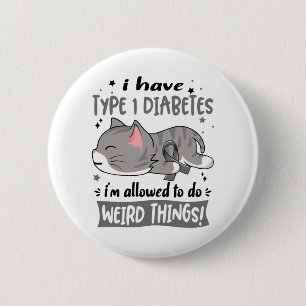 Support Type 1 Diabetes Awareness Ribbon Gifts 6 Cm Round Badge