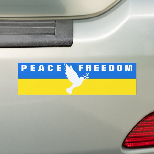 Support Ukraien Bumper Stickers Peace Dove Freedom (On Car)