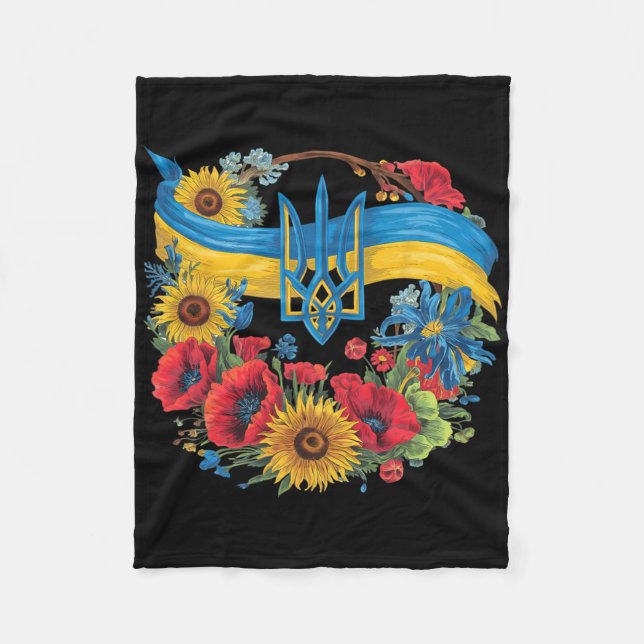 Support Ukraine1  Fleece Blanket (Front)