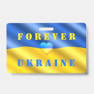 Support Ukraine Badge Ukrainian Flag - Freedom ID Badge