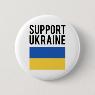 Support Ukraine - Black Bold Letters - Ukrainian F 6 Cm Round Badge