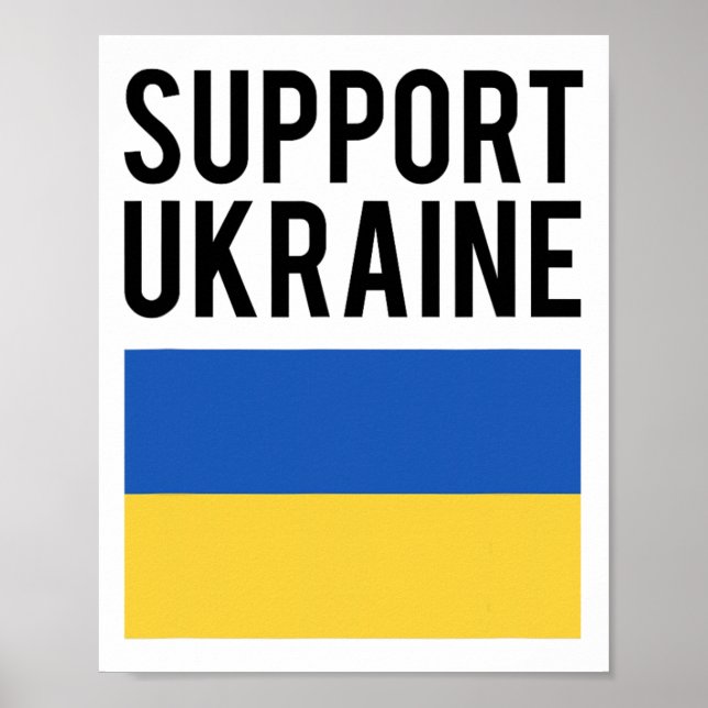 Support Ukraine - Black Bold Letters - Ukrainian F Poster (Front)