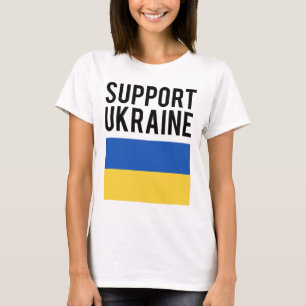 Support Ukraine - Black Bold Letters - Ukrainian F T-Shirt