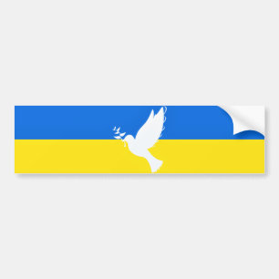 Support Ukraine Bumper Stickers Peace Dove