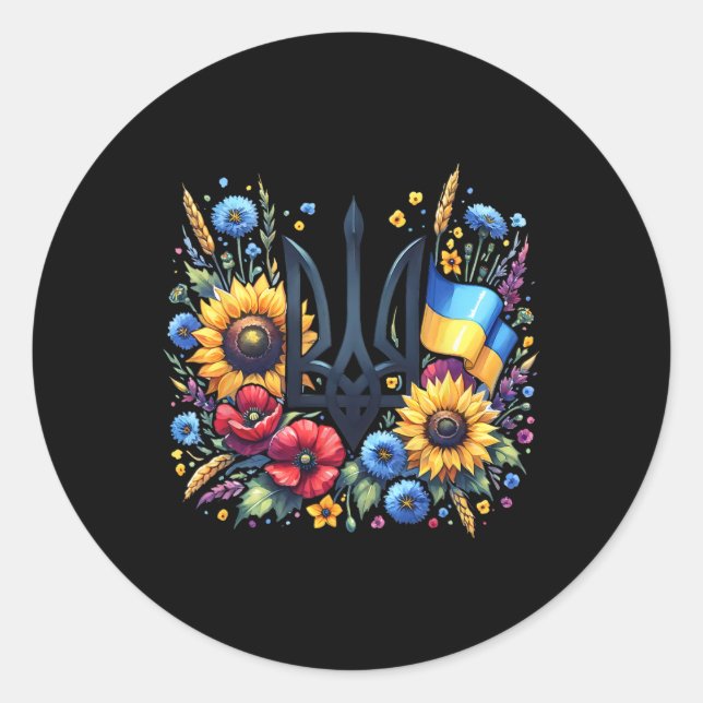 Support Ukraine  Classic Round Sticker (Front)