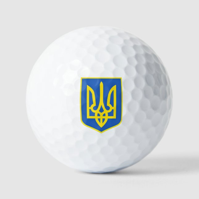 Support Ukraine Coat Of Arms Golf Balls (Front)