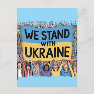 Support Ukraine Crowd Design, Unity and Freedom Postcard
