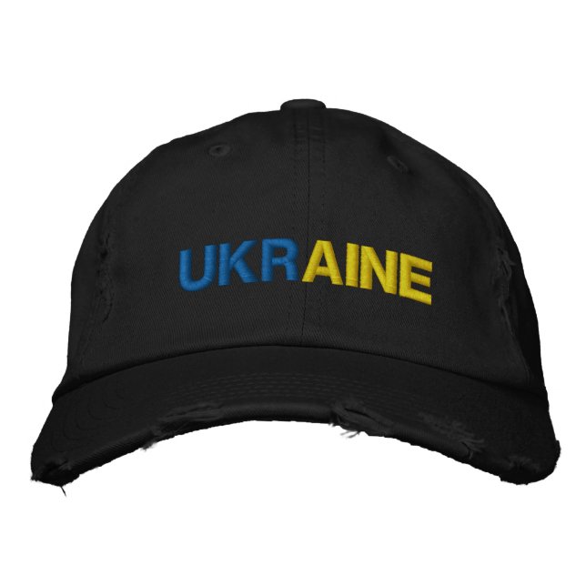 Support Ukraine Embroidered Hat Ukrainian Flag (Front)
