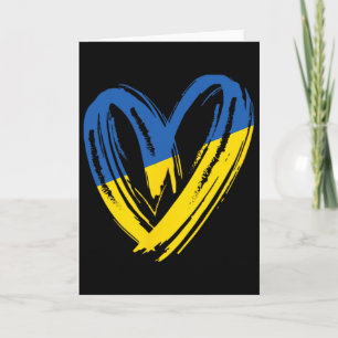 Support Ukraine Flag Heart Anti War Peace For Ukra Card
