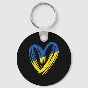 Support Ukraine Flag Heart Anti War Peace For Ukra Key Ring
