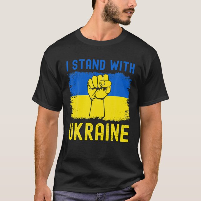Support Ukraine Flag I Stand With Ukraine, Anti Pu T-Shirt (Front)