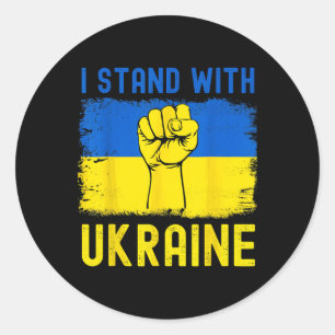 Support Ukraine Flag I Stand With Ukraine Classic Round Sticker